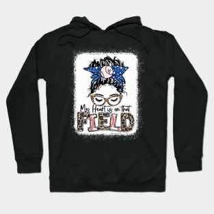 My heart is on that Field Baseball Tee Leopard Baseball Mom Hoodie